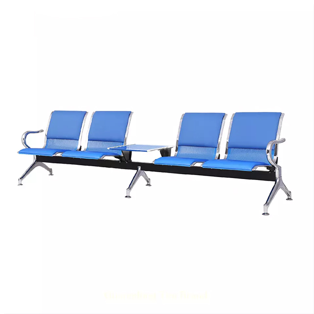 Stainless Steel Hospital Waiting Area Metal Chairs Modern Blue Waiting Room Chairs