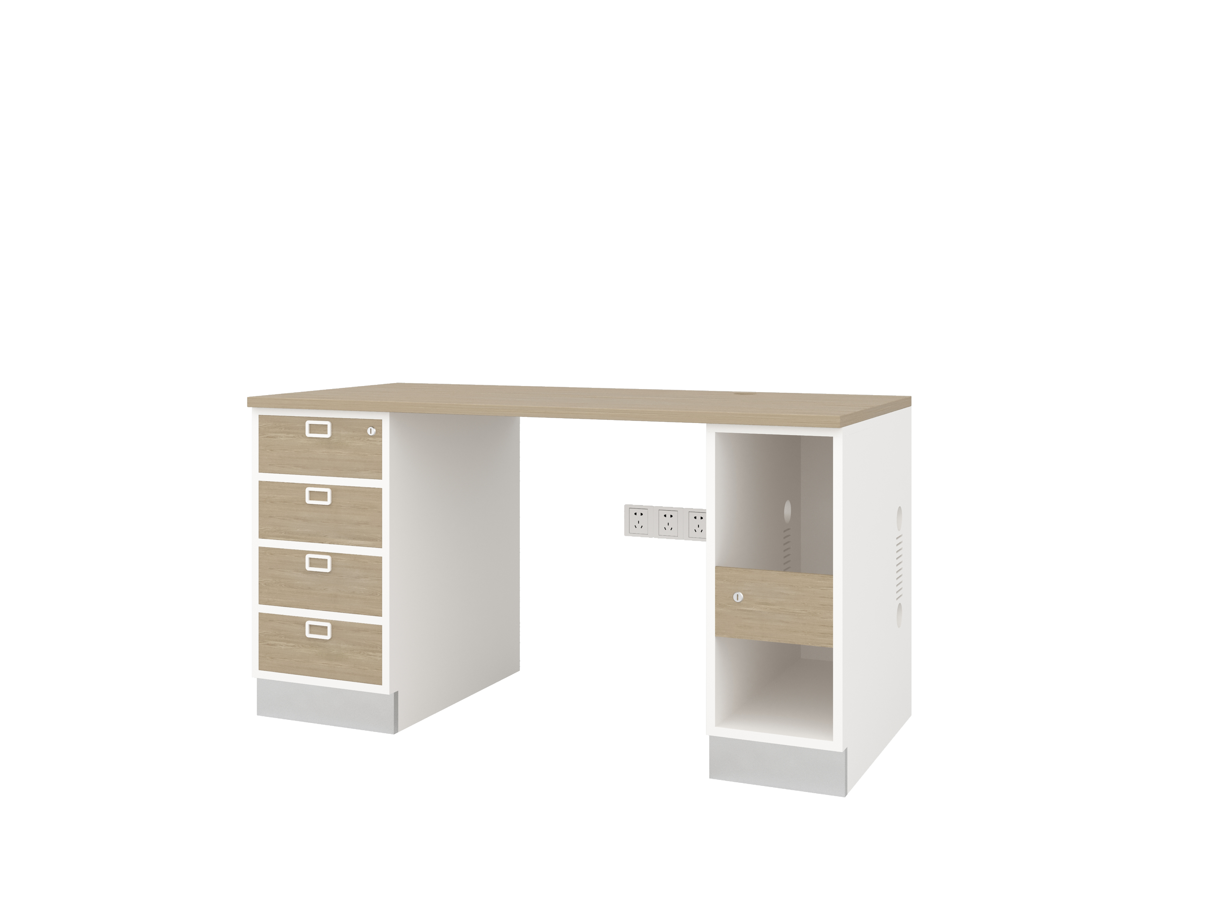 Set of 4 drawer Desk with Storage Cabinet