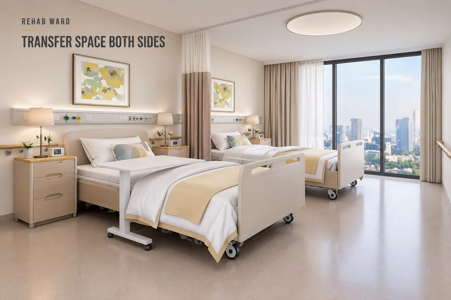 transfer space both sides. REHAB WARD
