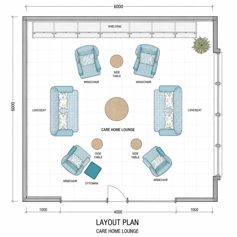 Layout drawing of furniture for the nursing home Layout drawing
