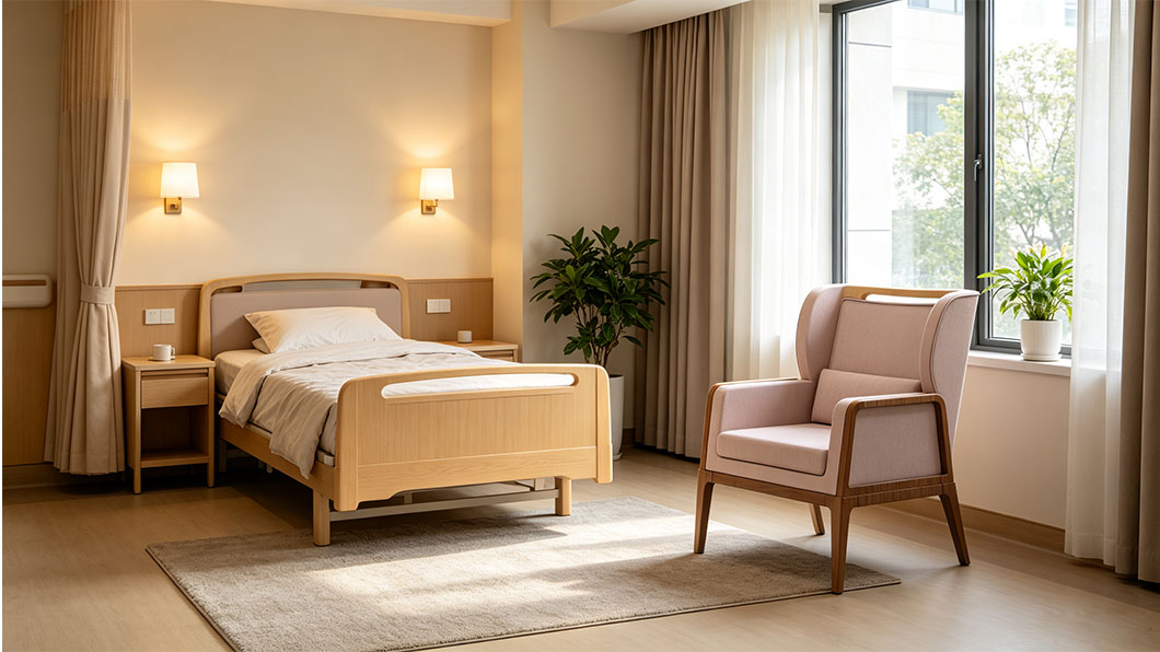 geriatric high back wing chair senior patient room armchairs