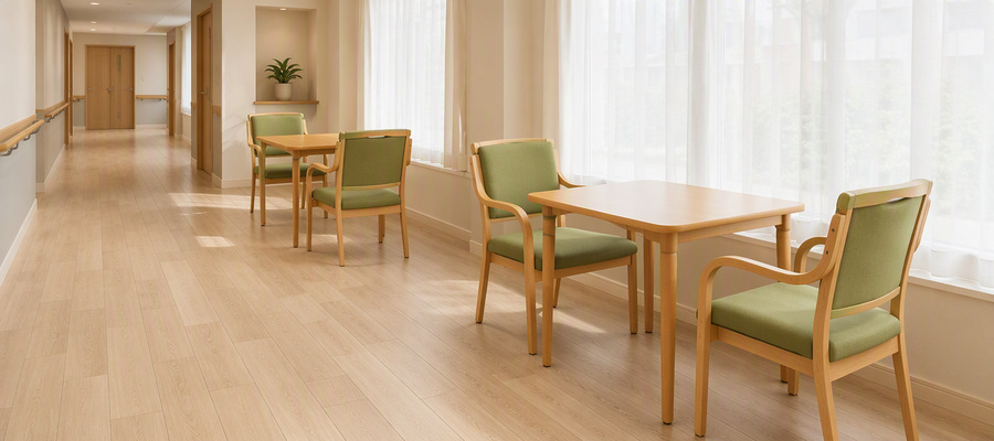 washable seat cushion chair for elderly solid wood dining set for nursing home corridor