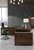 Contemporary L-shaped Executive Wood Desk with Drawers