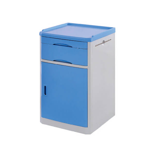 High Quality Plastic Mobile ABS Medical Locker patient room Side cabinets Hospital bedside table