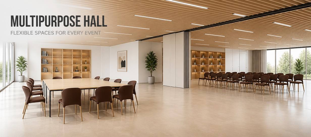 Matching tables and chairs: FLEXIBLE SPACES FOR EVERY EVENT Furniture for multi-purpose halls