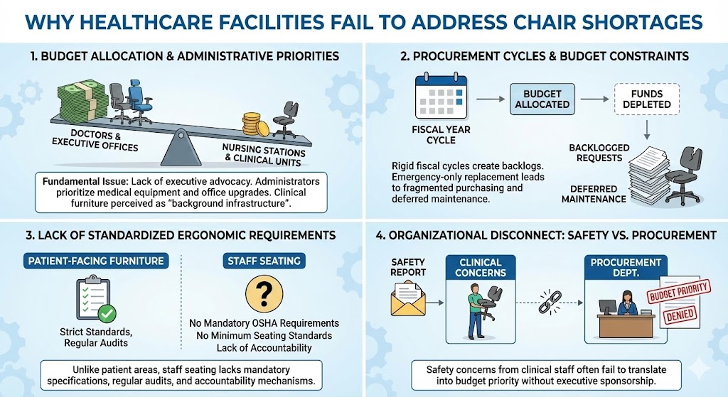 Why Healthcare Facilities Fail to Address Chair Shortages Why Healthcare Facilities Fail to Address Chair Shortages
