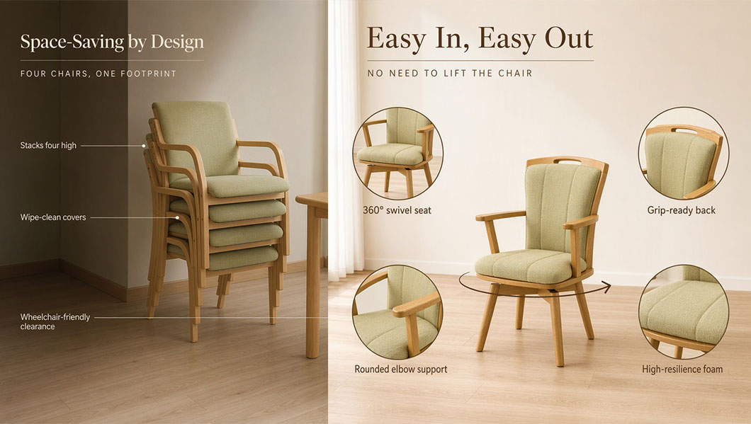 dining chairs for elderly with armrests assisted living dining furniture
