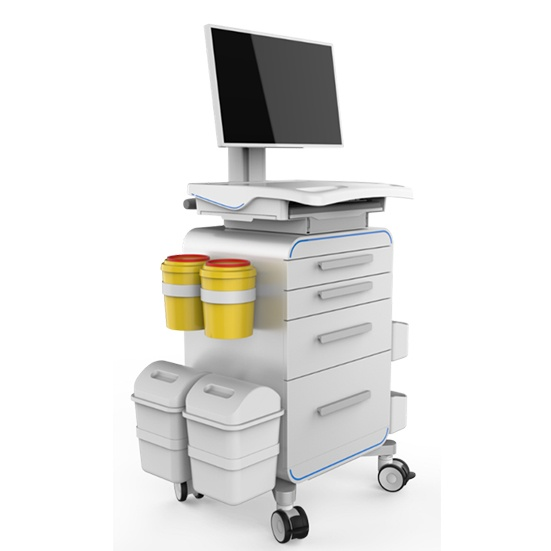 Rolling Medical Supply Computer Carts with Drawers on Wheels 