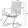 White Leather Tall Desk Chair for Reception Counter