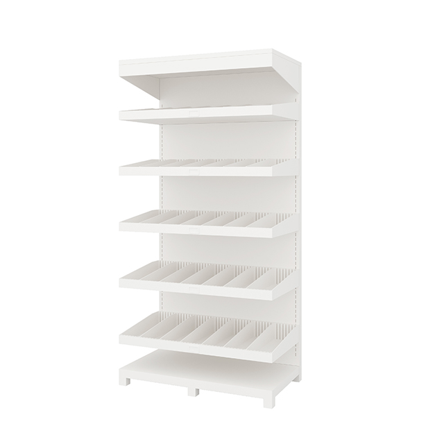 White Blank Empty Showcase medical use Shelves Products On White Background