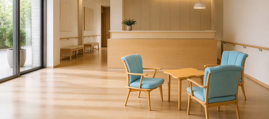 solid wood dining set for nursing home reception-lounge-table and chair