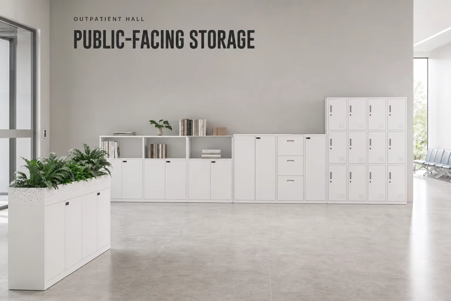 PUBLIC-FACING STORAGE OUTPATIENT HALL metal storage filing cabinet
