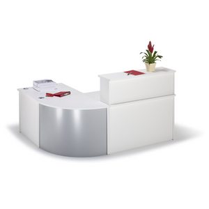 White Curved Reception Desk