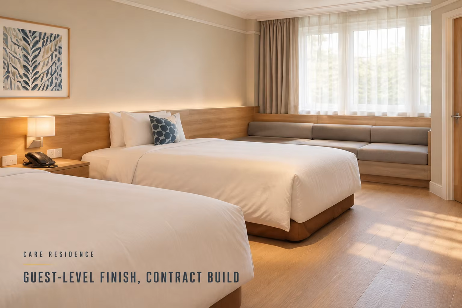 hotel twin room furniture GUEST-LEVEL FINISH,CONTRACT BUILD