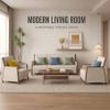 Cream Fabric Hospital Waiting Room Lounge Sofa Set for Senior Living Healthcare Reception
