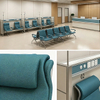 Privacy Hospital Infusion Seating with Integrated Equipment Channel and Antimicrobial Fabric