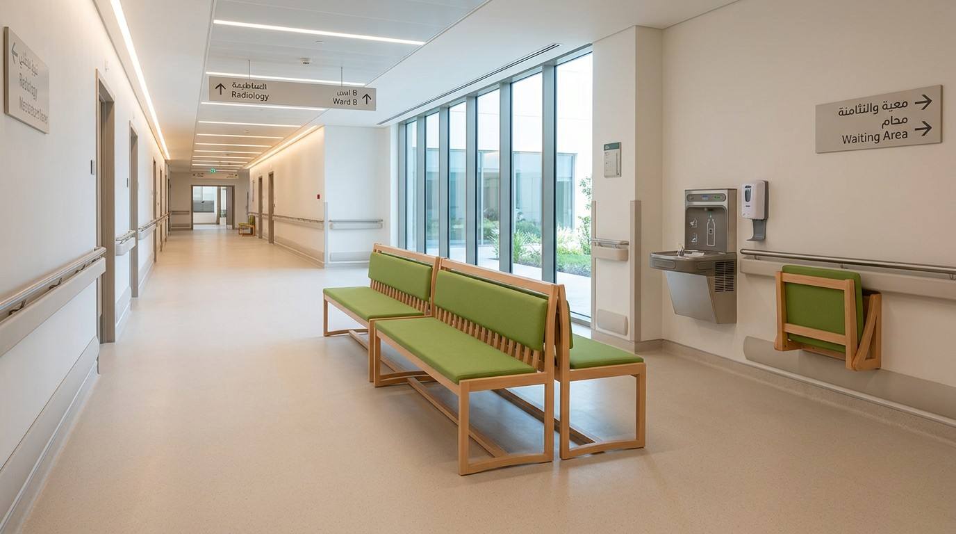 Hospital Corridor Furniture, Row of Waiting Chairs, Seating