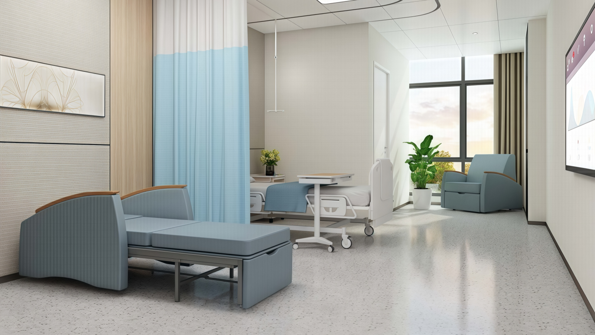 sleepover chair in ward