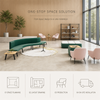 Green Curved Arc Sofa & Upholstered Bench Seating for Office Public Areas