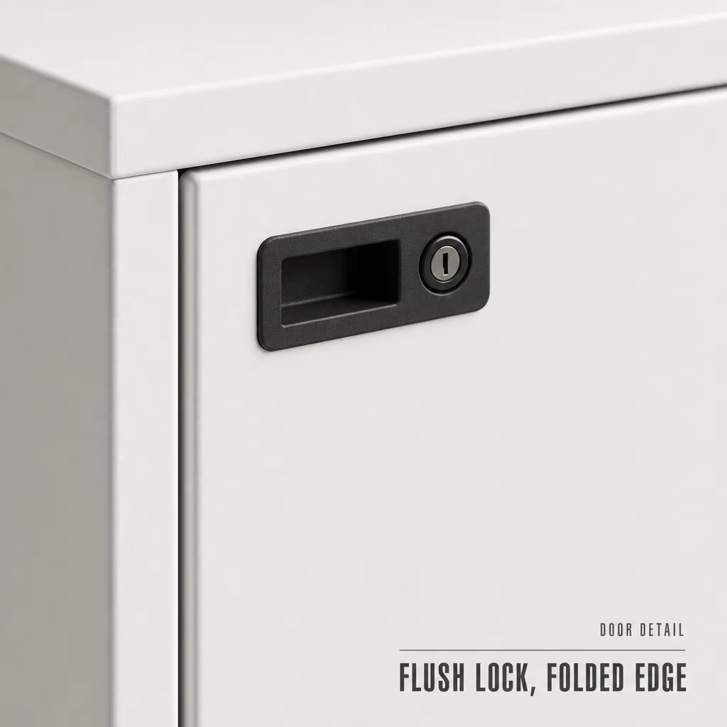 Lockable Metal Storage Cabinet with Code Lock and Adjustable Shelves