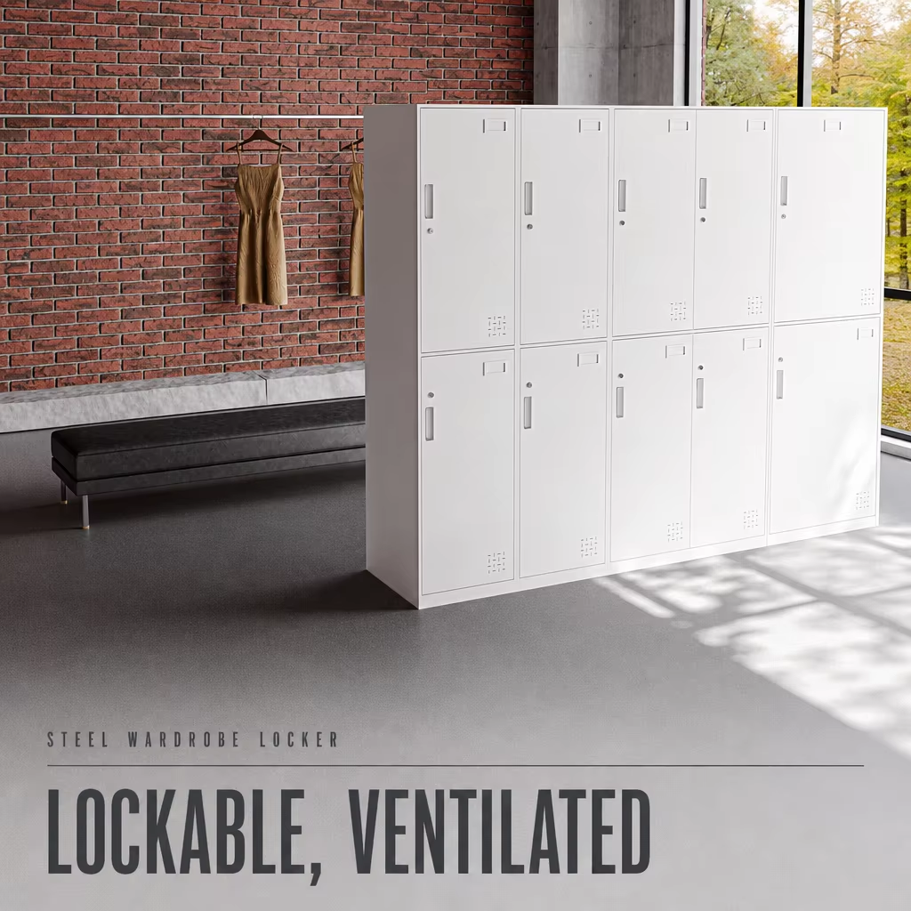 Two Door Steel Wardrobe Locker for Hospital Staff Changing Rooms