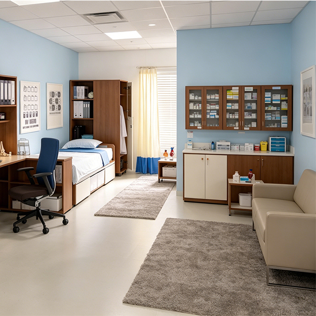 Modular Hospital Locker Room Furniture | Custom Medical Staff Changing Cabinets