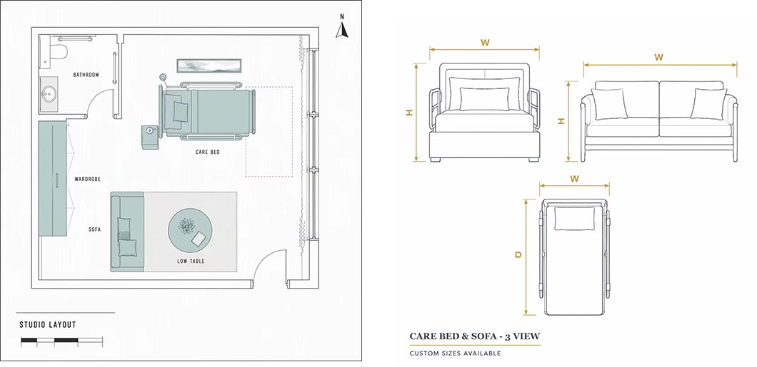 step down rehab furniture adjustable care bed