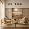  Zen Minimalist Solid Wood Lounge Sofa Set for Senior Living Receptions