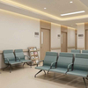 Modern Hospital Waiting Area Seating with Antimicrobial Vinyl Cushion & Heavy-Duty Metallic Reception Desk System