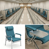Privacy Hospital Infusion Seating with Integrated Equipment Channel and Antimicrobial Fabric