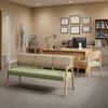 3-Seater Hospital Waiting Room Bench | Solid Wood Medical Clinic Seating for Nursing Home & Healthcare Facility Reception