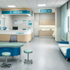 Custom Pediatric Clinic Furniture Set - Anti-Collision Children's Medical Examination Bed & Ergonomic Doctor Consultation Desk