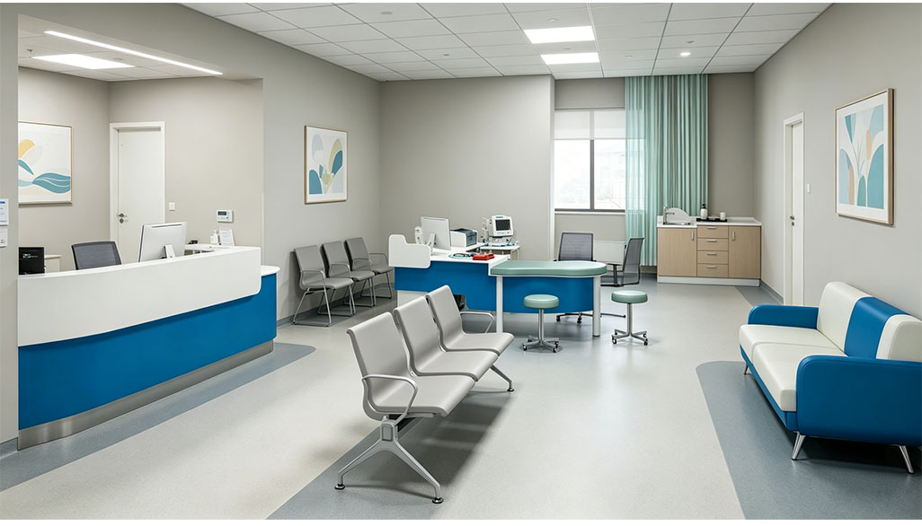Kids clinic waiting room seating