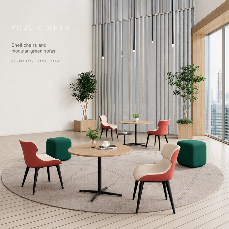 Free-Form Modular Sofa Set for Office Atriums, Hotel Lobbies & Coworking