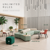 Free-Form Modular Sofa Set for Office Atriums, Hotel Lobbies & Coworking