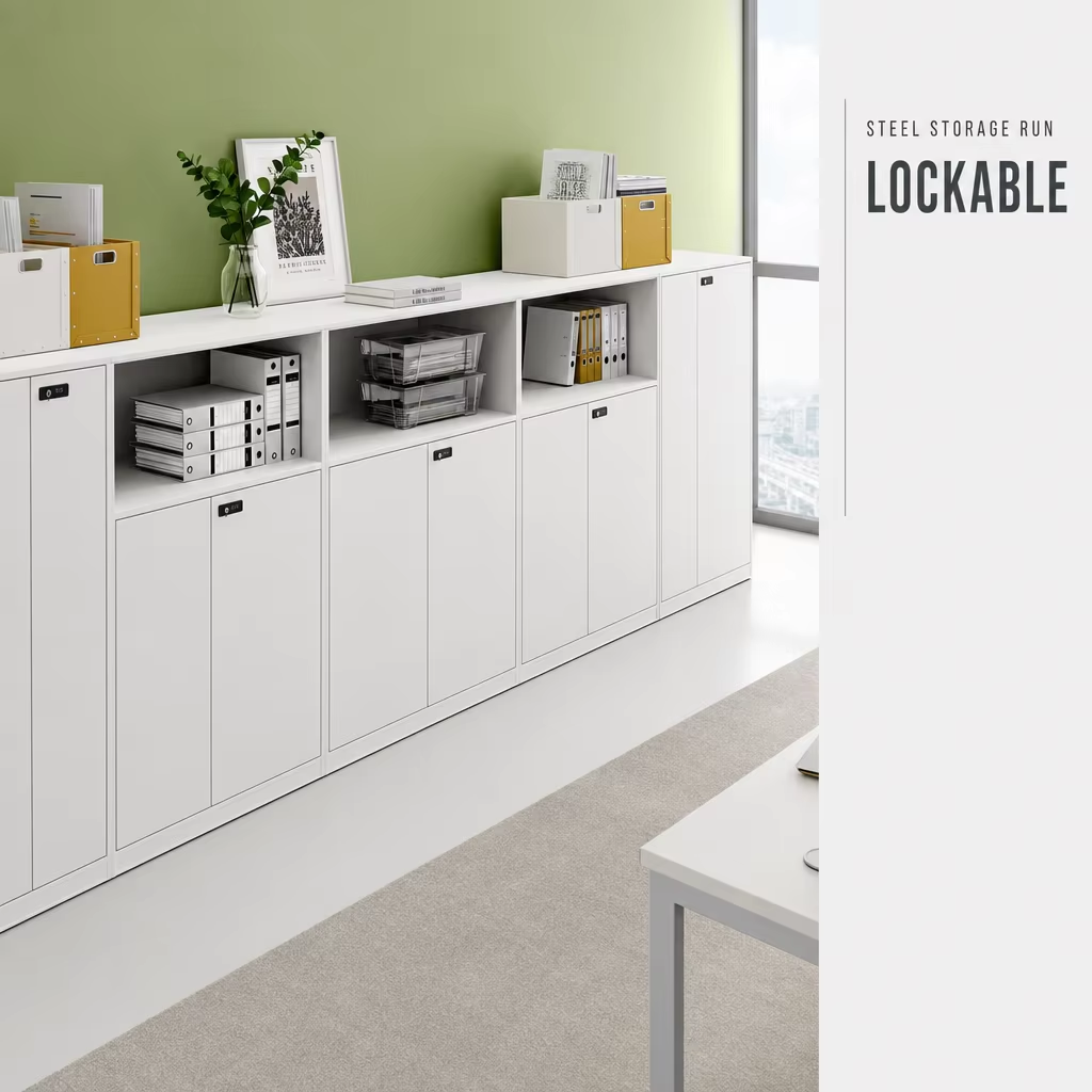 Lockable Metal Storage Cabinet with Code Lock and Adjustable Shelves