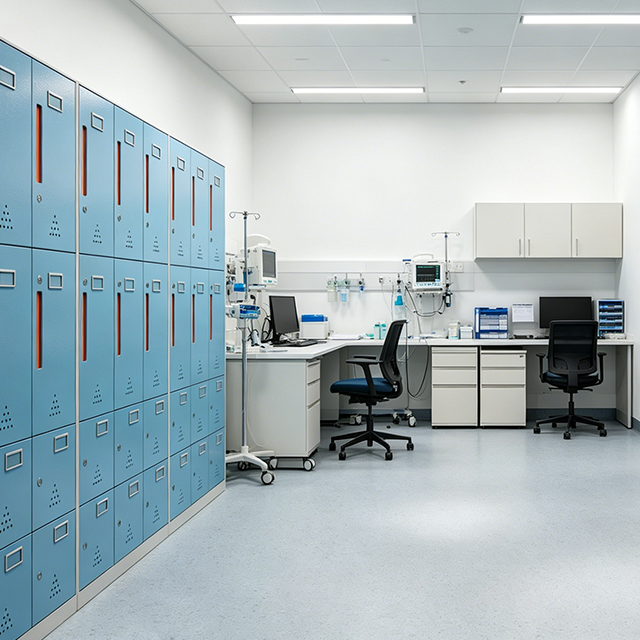 Locker Room Furniture for Hospital Staff | Custom Changing Room Solutions