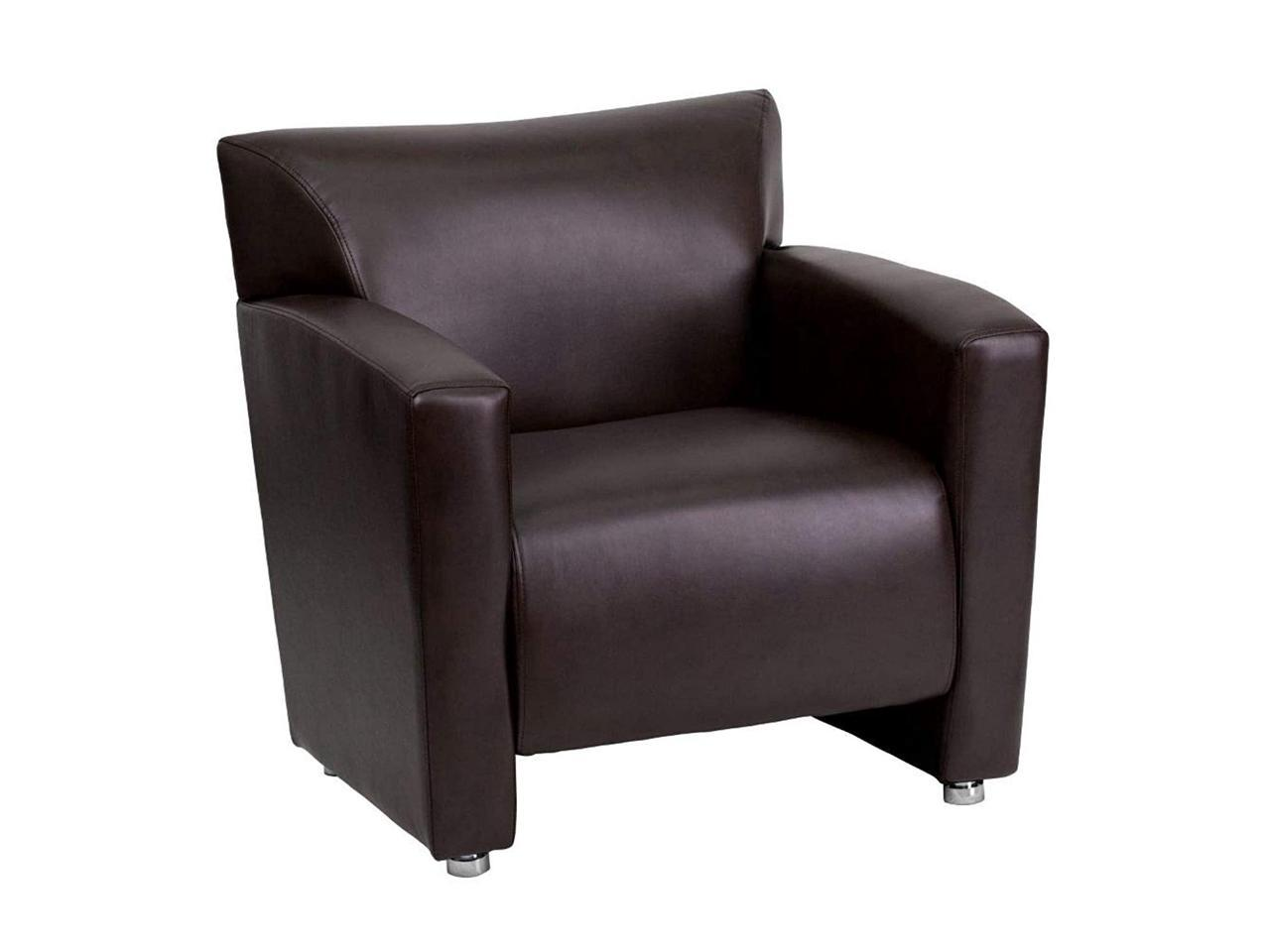 Modern Brown Leather Modular Reception Seating Chair