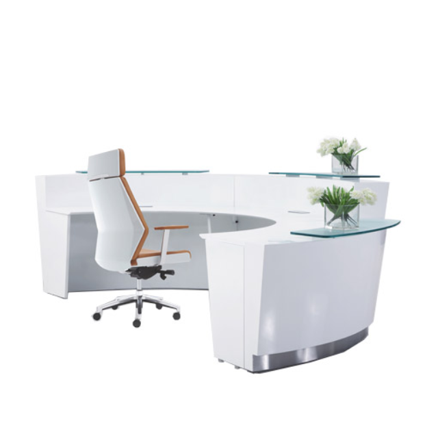 Sleek Modern Curved Reception Desks