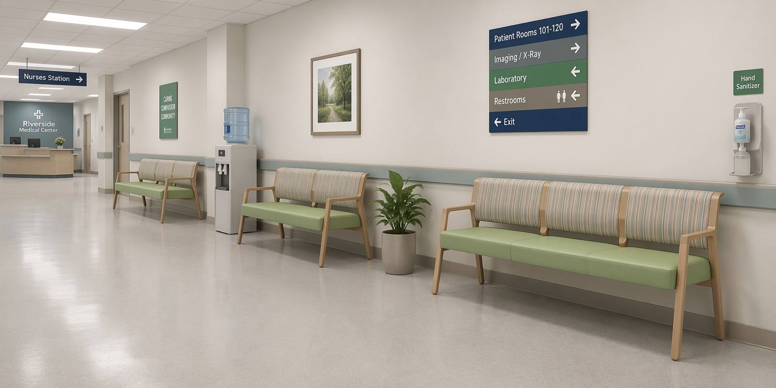 Waiting chairs for hospital corridors