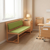 Hospital Waiting Bench with Upholstered Cushion | Solid Wood Medical Seating for Clinics & Nursing Homes