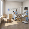 Healthcare Wooden Armchair with Cane Holder for Elderly Care & Hospital Patient Rooms