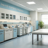 Integrated Hospital Baby Washing Room Furniture Set - Seamless Neonatal Bathing Stations & Medical Infant Care Tables