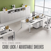 Lockable Metal Storage Cabinet with Code Lock and Adjustable Shelves