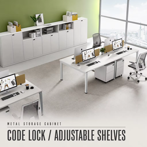 Lockable Metal Storage Cabinet with Code Lock and Adjustable Shelves