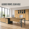Wood Grain Metal Office Workstation Series with Desk Storage Runs
