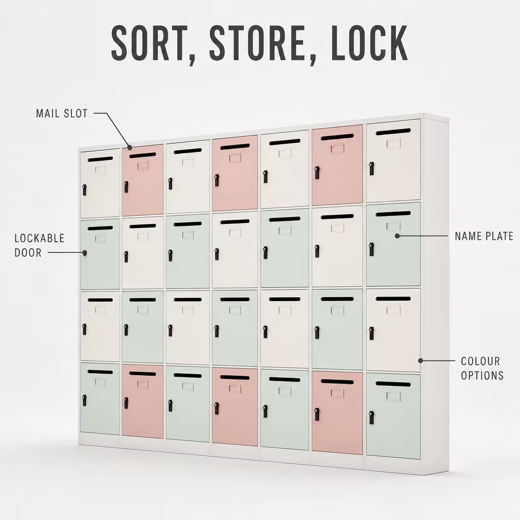 Mail Letter Cabinet with Lockable Pigeon Hole Slots