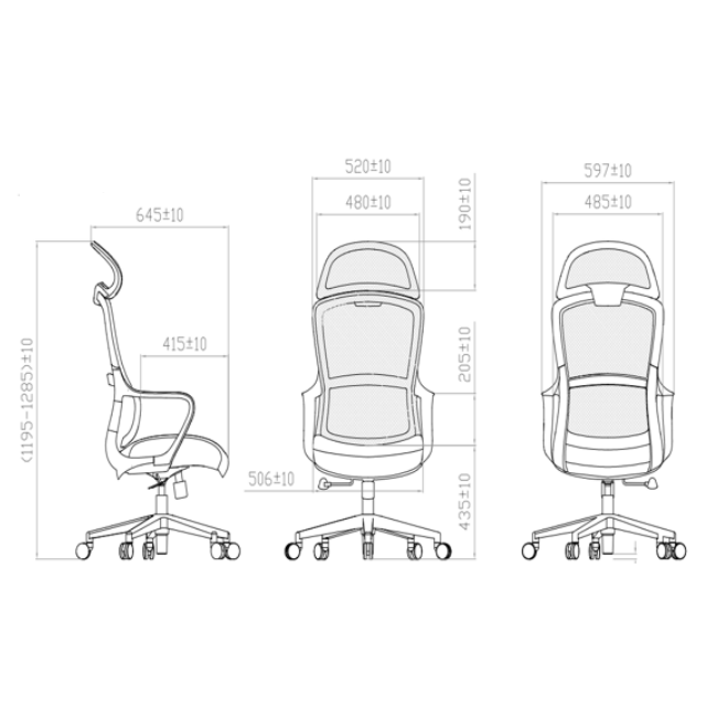 High Back Luxury Mesh Office Arm Chair for Tall Person