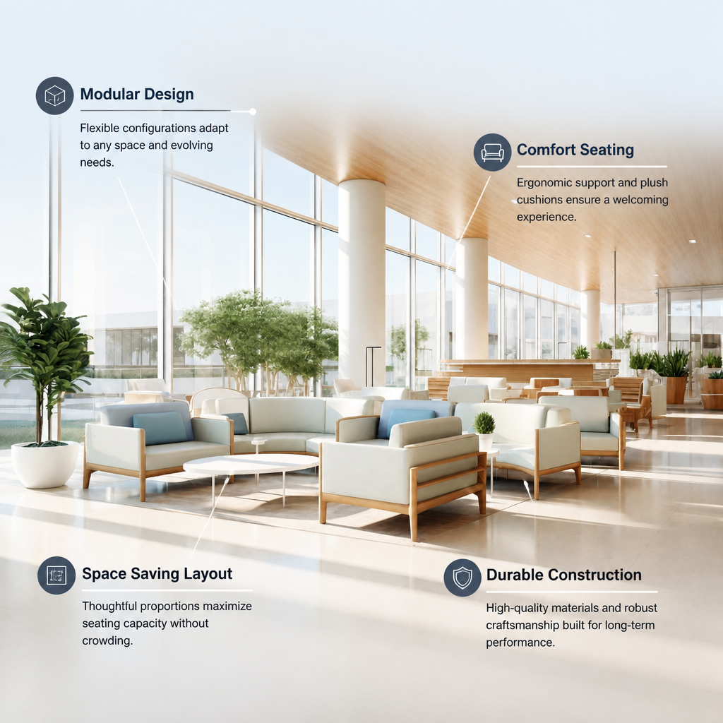 Modular Lounge Sofa for Hospital Lobby & Senior Living