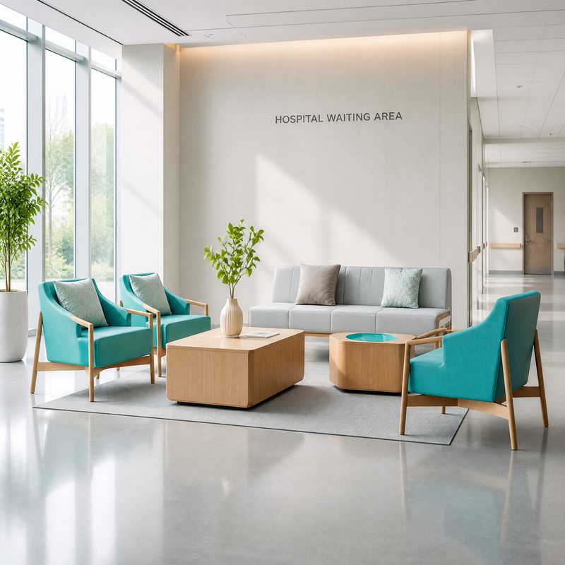 Lobbly Waiting Bench for Hospital Project Space Layout Design 